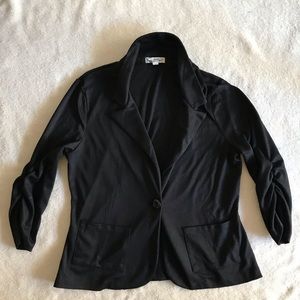 About A Girl Black Casual Ruched Sleeve Blazer